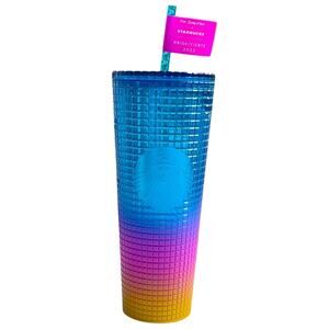 Starbucks NWT Gradient Grid Cold Cup - Pride 2023 Tim Singleton - 24 oz 709 ml